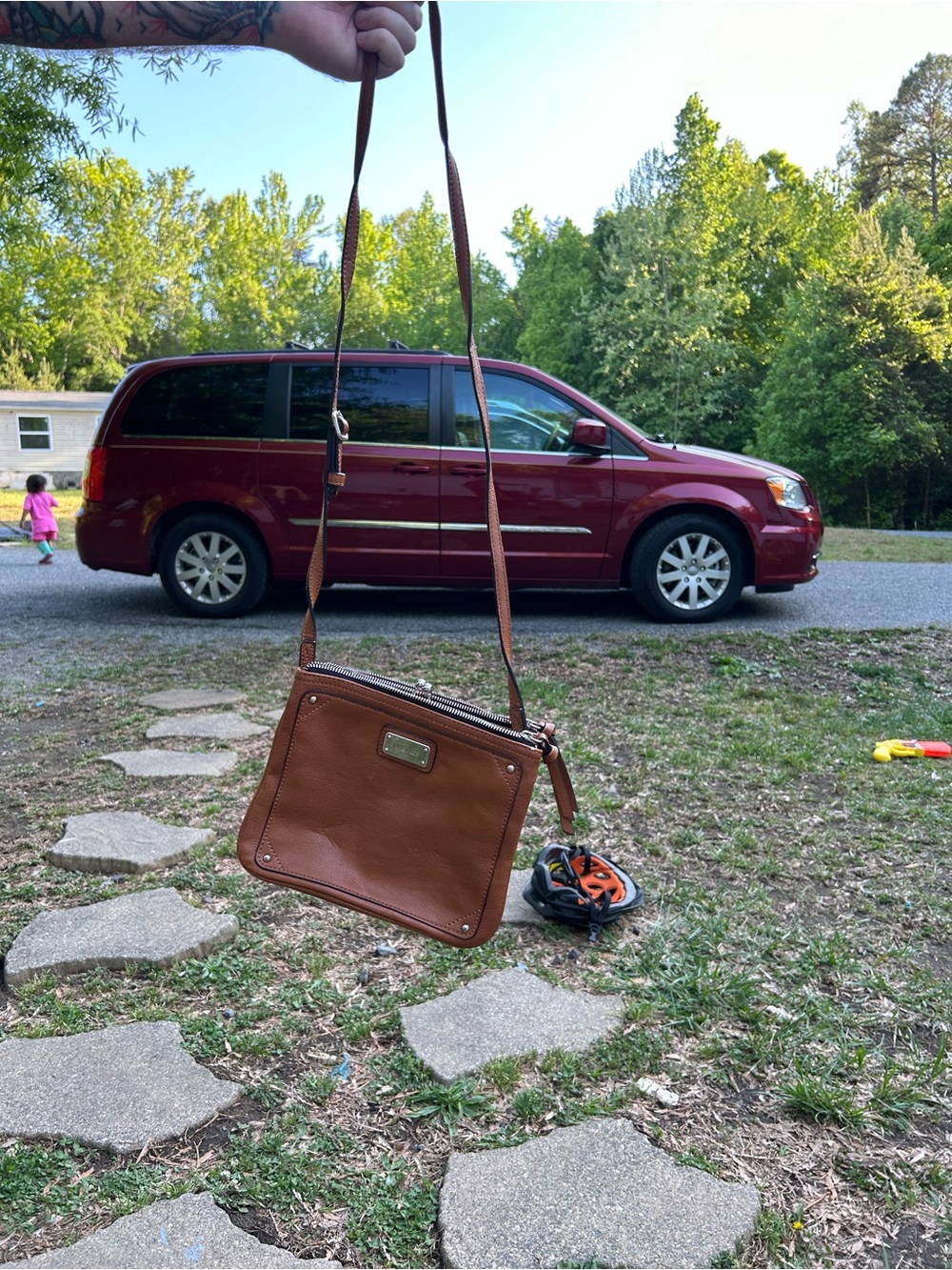 Nine West Brown Leather Crossbody Satchel
